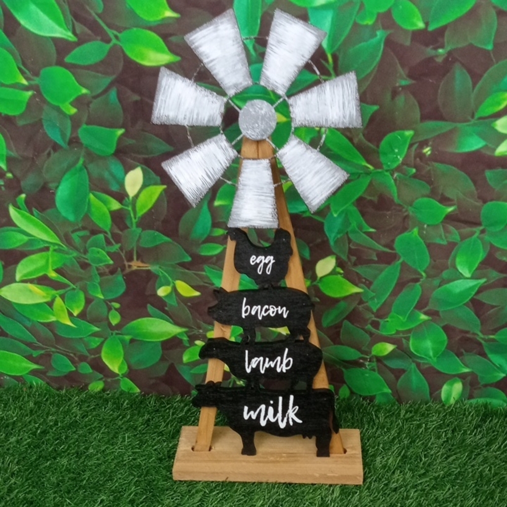 🚜🍒 Farmhouse Tiered Animal Windmill Sign